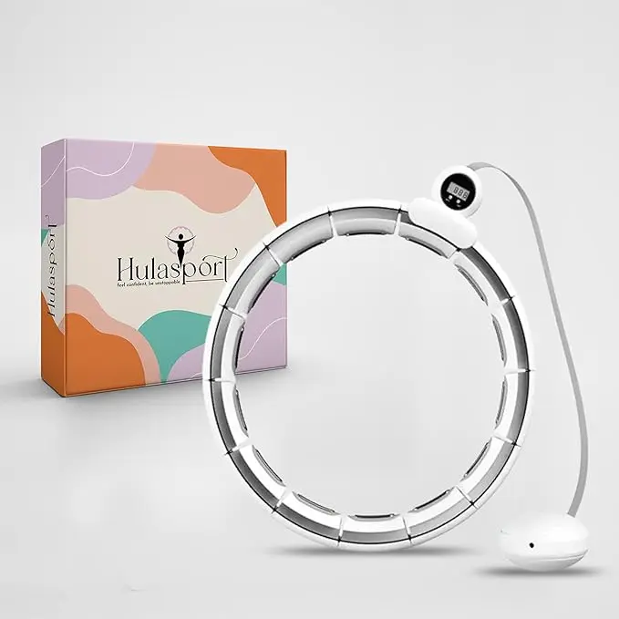 Smart Hula Ring Hoop, Weighted Hula Circle Adjustable Size Fitness Ring with 360 Degree Spinning Weighted Ball, Massage, Adult Fitness for Weight Loss, Fat burning Home Exercise Equipment 0