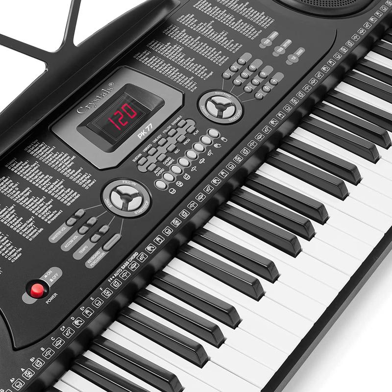 Crystals 61 Keys Electronic Teaching Keyboard Digital Music Piano Instrument with Microphone 2