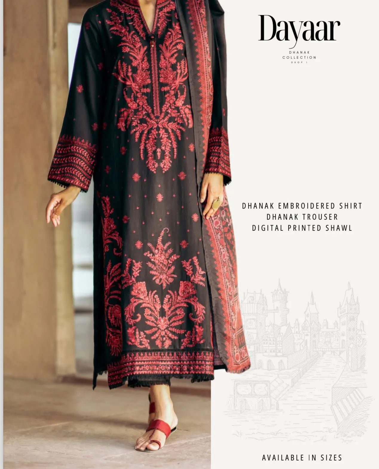 Casuallite ‘Rahgeer’ | Luxury Embroidered Cotton Readymade | HT244
