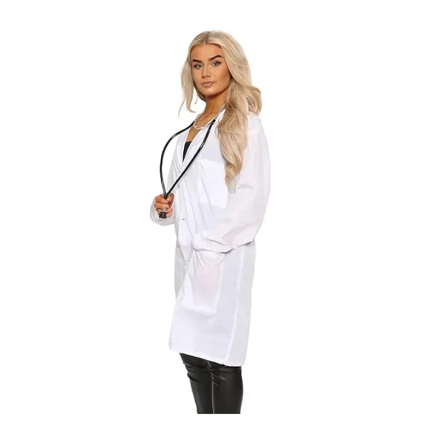 FNA Fashions Adults White Lab Doctor Coat with Stethoscope Mens Fancy Dress Party Accessory (Medium, Adults Dr Coat W/Stethoscope) Classic Costume 2