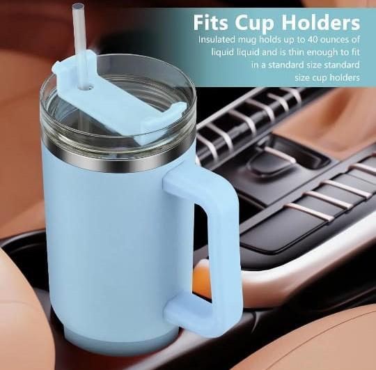 TUMBLER 1200ml/40.5oz Insulated Stainless Steel Water Bottle with Leakproof Cap and Straw - Large Capacity Portable Cup for Outdoor Fitness, Travel, and Sports - Keeps Drinks Cold for Hours Mug Drinkware 1