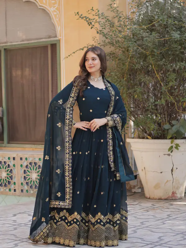 Hania Collection Premium Designer Ready Made Gown Dupatta for Women - Elegant and Stylish - Clothes, Piece pakistani indian wedding 3