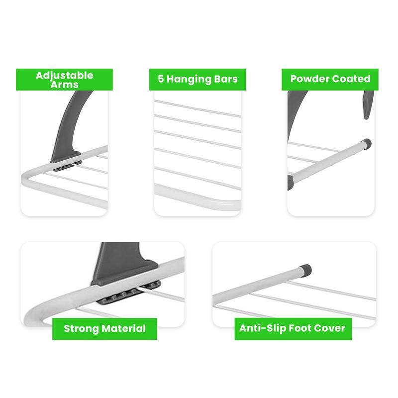 1x GREY Over Radiator Clothes Airer Accessories Laundry Plastic Rack 2
