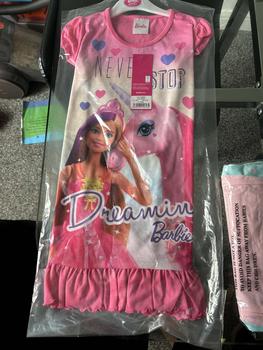 Product Review of Barbie Unicorn Girls Nightdress Nighty Nightie Night Dress Pink Pyjamas Pjs Nightwear Sleepwear Character Never Stop Dreaming Short Sleeve Kids Childrens Toddler Princess Frill from ** C**o J**s ** 0