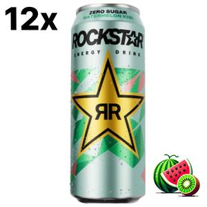 12 x 250ml Rockstar Watermelon & Kiwi Energy Drink – Refreshingly Fruity Energy Boost – Beverage Sport