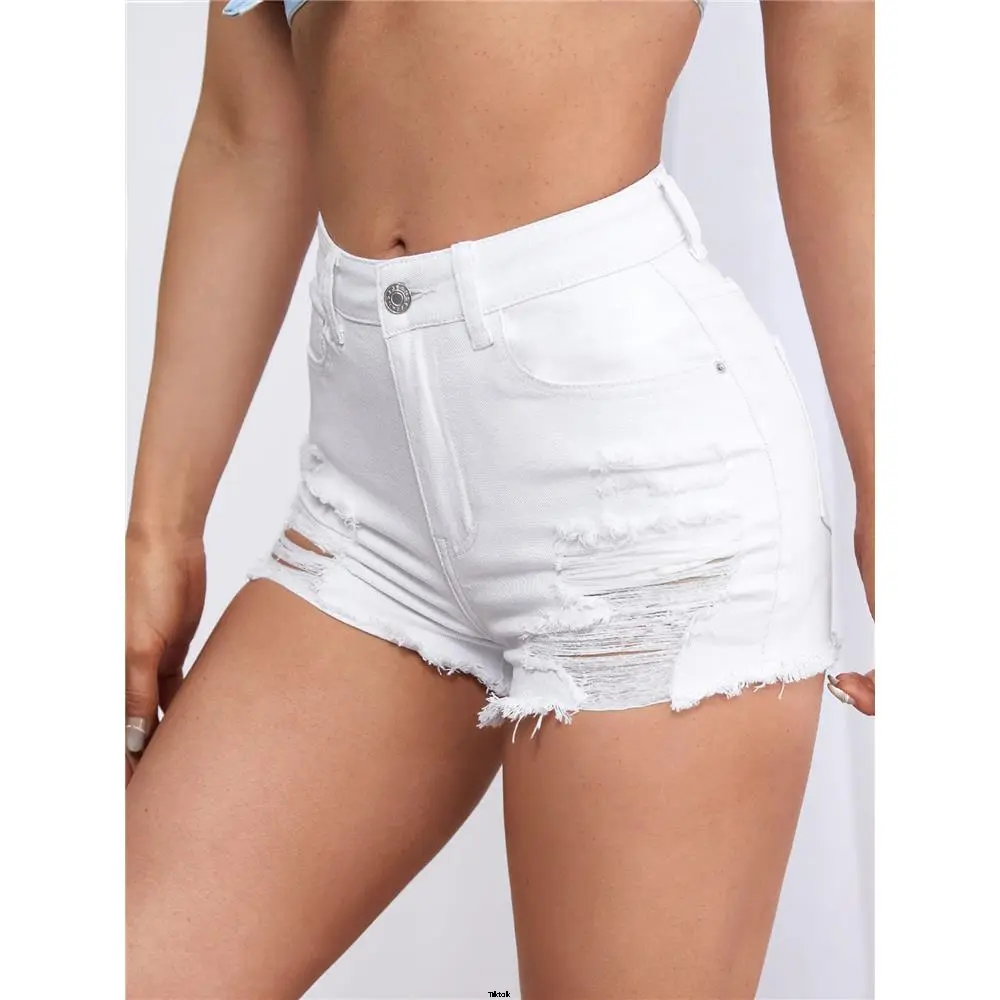 Denim Straight Trim Raw ICON Ripped Shorts