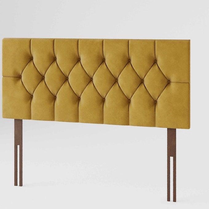 Luxury Designs Divan Bed Headboard Elegant Chesterfield Plush Velvet 24" Height Padded Lined Headboard - All Colors and Sizes 7