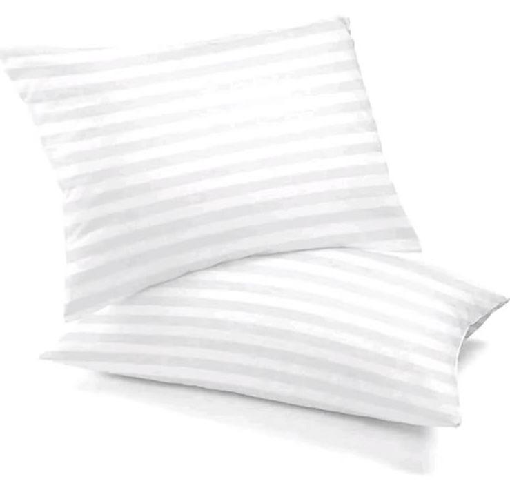 Product Introduction of BHS Stripe Bounce Back Pillows - Twin Pack, Hotel Quality, Cotton Breathable, Tufted Machine Washable, Medium Support white skin-friendly 2