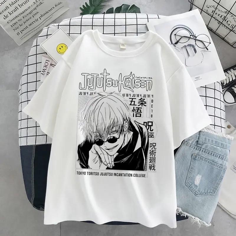 2022 T-shirt Japanese Anime Women's T-shirt Jiu-Jitsu Kaisen T-shirt Unisex Top Graphic Y2k Cool Unisex T-shirt Male Goth Tops 2