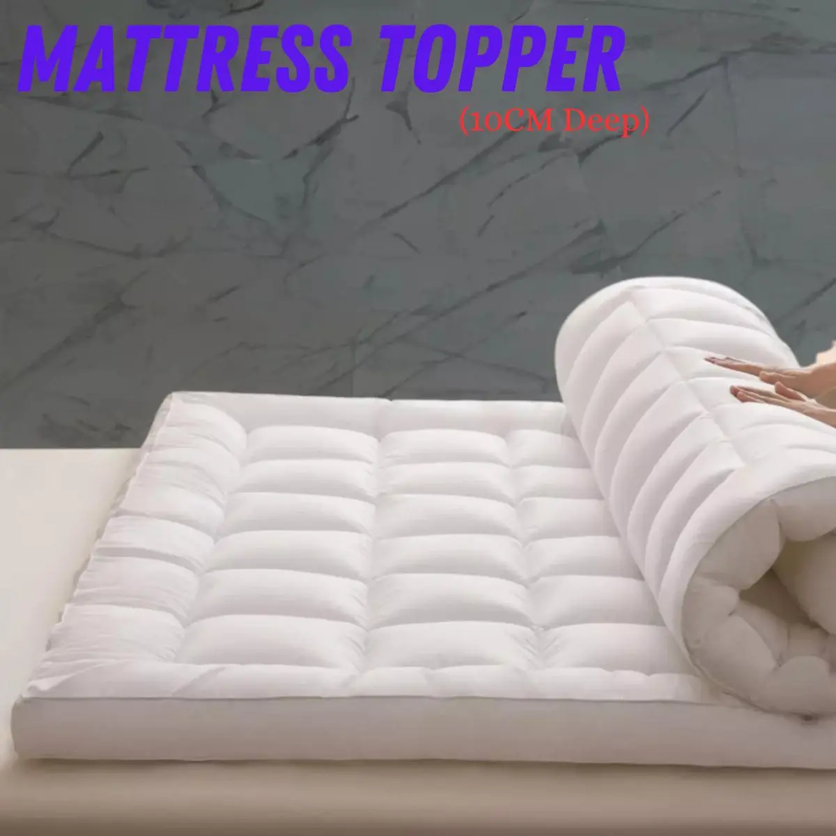 Hotel Quality Mattress Topper 10cm/4Inch Thick Deep - All Sizes Available - FREE SHIPPING!- BUY NOW!