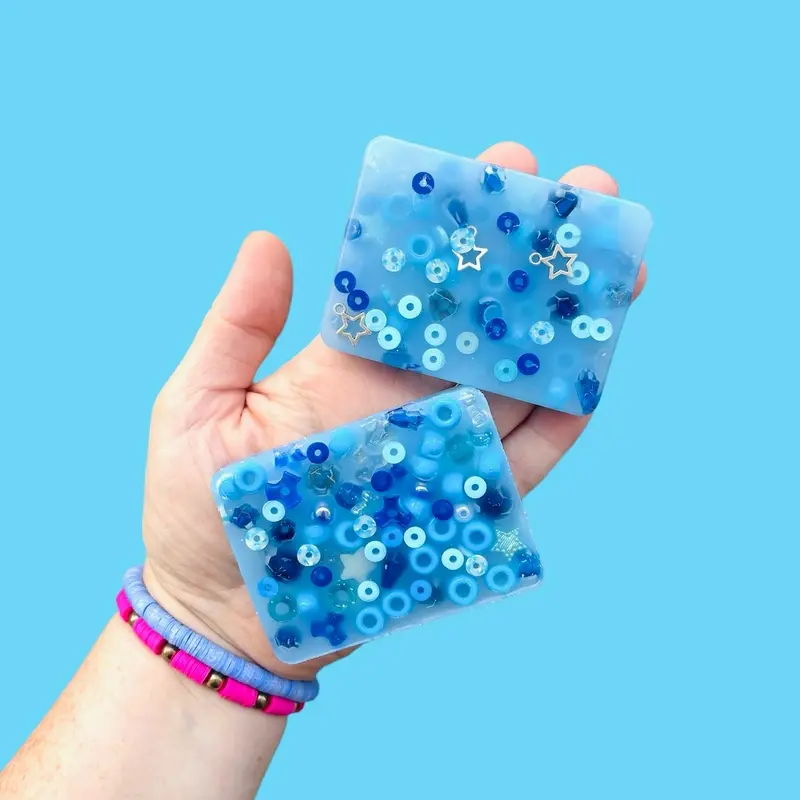 Blue Edition Picky Pad for Skin Picking, Anxiety, ADHD, and Autism with Beads of Different Shapes and Sizes 0