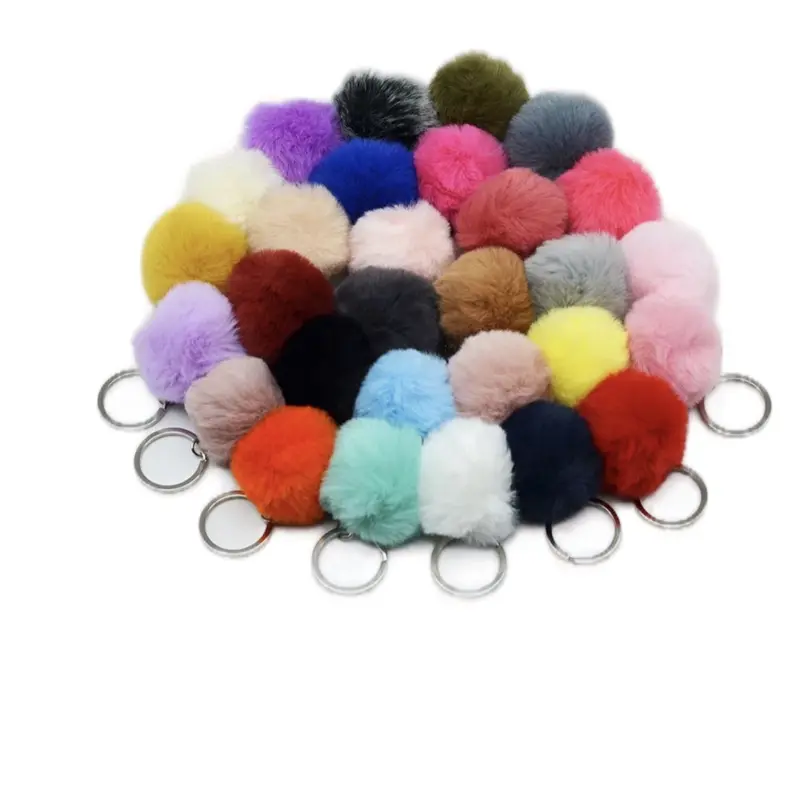 Furry Pom Pom Keychain Accessory - Stylish and Fun Keychain for Your Keys or Bag 0