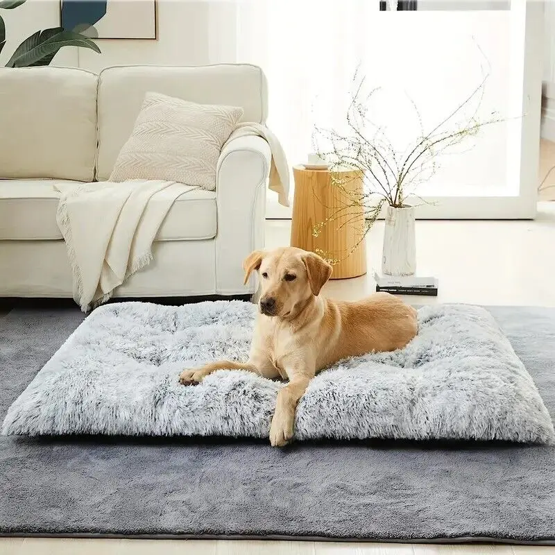 JupiterJX Warm Plush Dog Bed Mat Washable Calming Cushion for Pet Puppy For Large Dog Cat