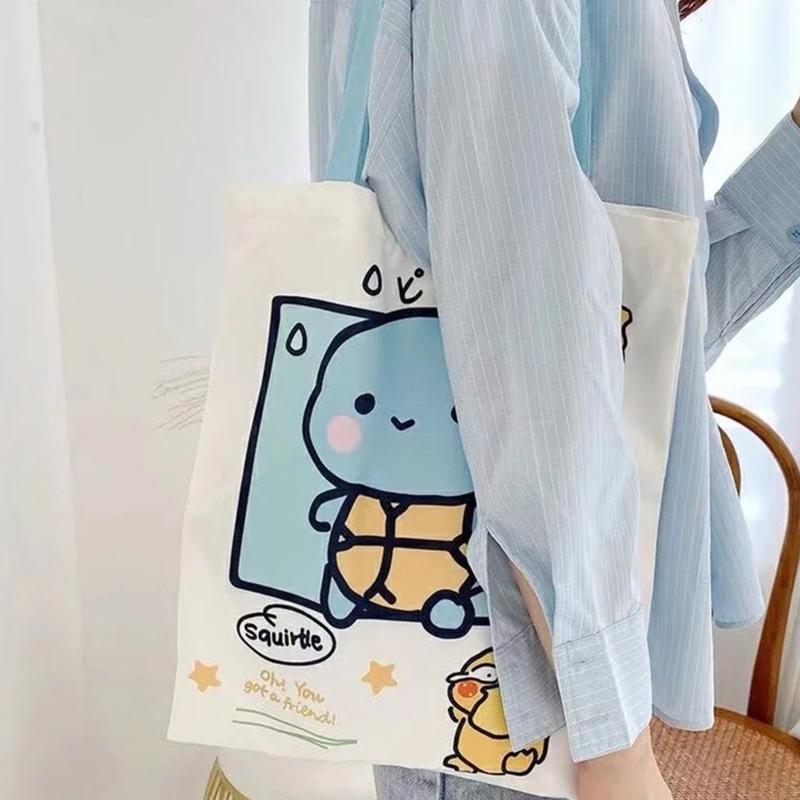 Kawaii Pokemon Character Tote Bag - Pikachu, Squirtle & Psyduck Designs - Perfect Gift For Pokemon Fan 6