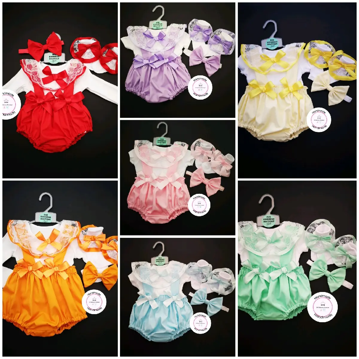 Handmade Plain Prinny Bloom 4 piece Outfit 0m - 24 months