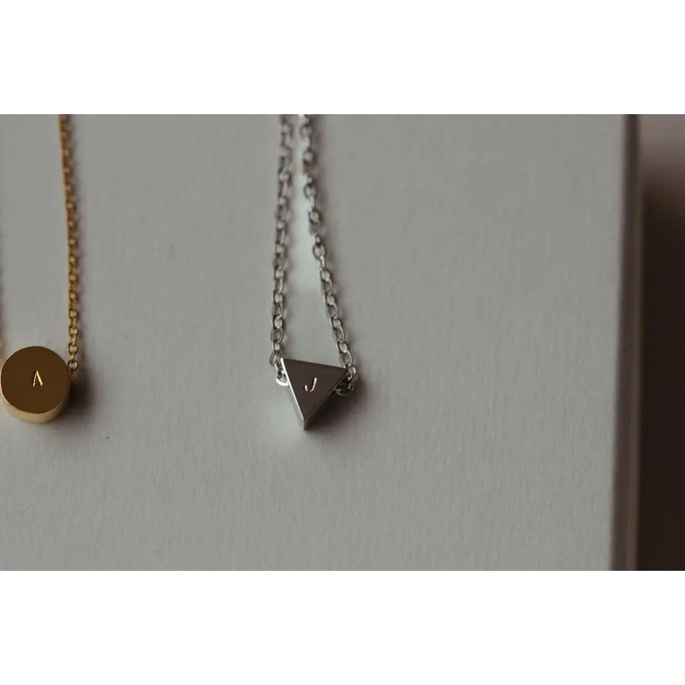 Waterproof GEO Triangle Initial Bracelet