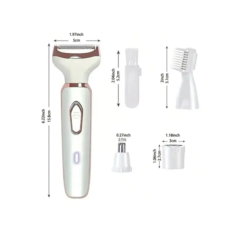 4 In 1 Electric Rechargeable Hair Removal Device, 1 Set Nose Eyebrow Face Razor For Gift, Wet & Dry Private Area Trimmer For Winter Gift, Electric Hair Removal Device For Women, Halloween, Christmas, Gadgets flawless  eyebrow 8