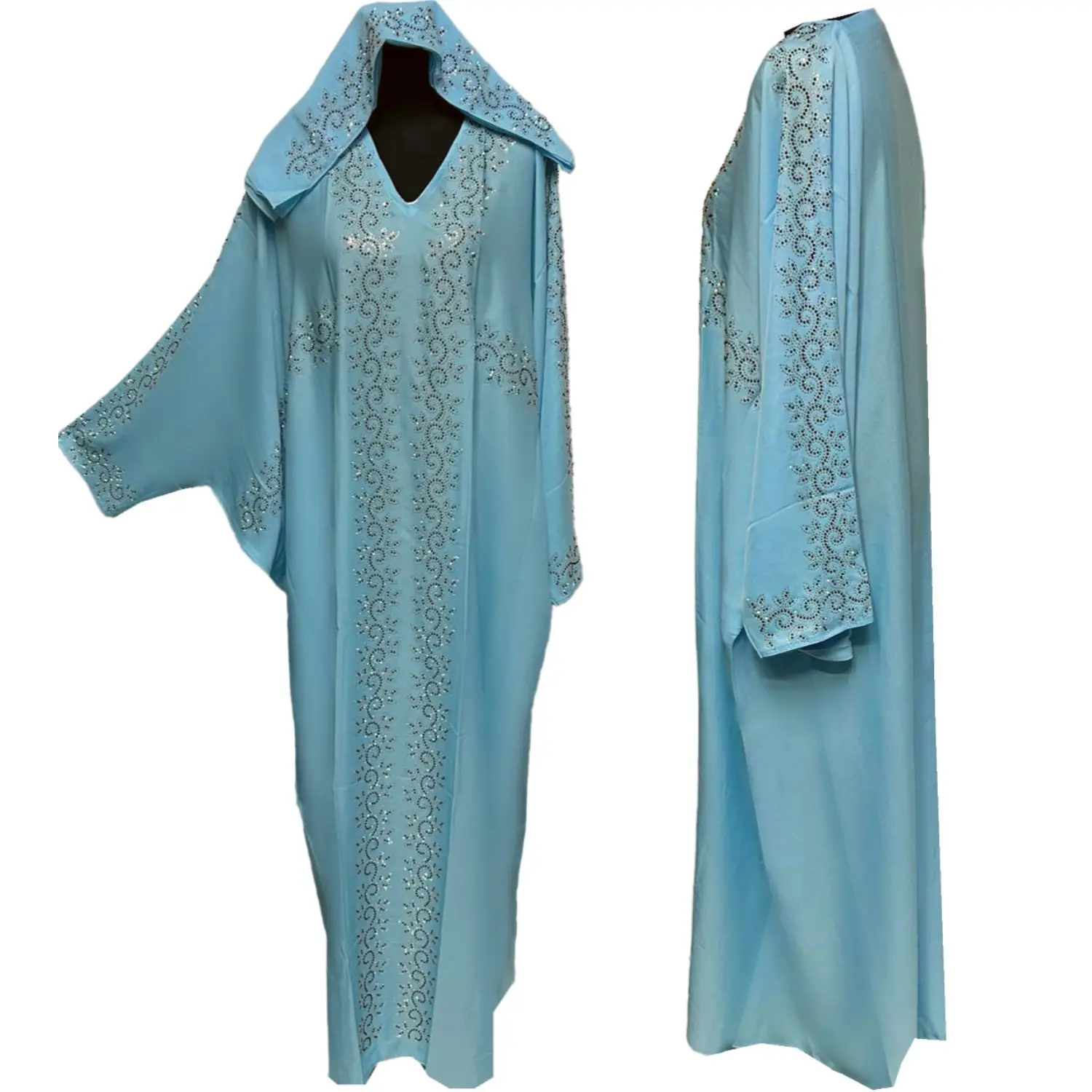 Luxury Modest Women Abaya Farasha Jalabiya Arab Dress With Stone Works
