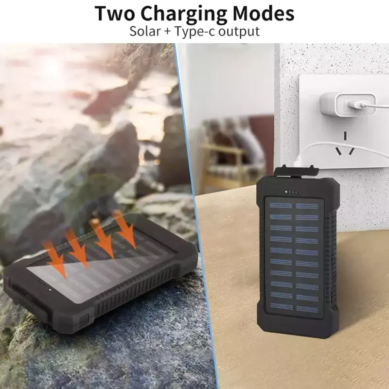 Portable 9000000mah Solar Power Bank USB Pack Battery Charger For Mobile Phone 5