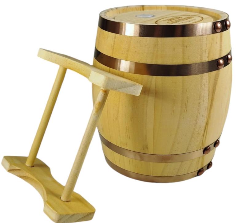 Mini Wooden Whiskey Barrel Decanter | Miniature Spirit Keg with Stand 3