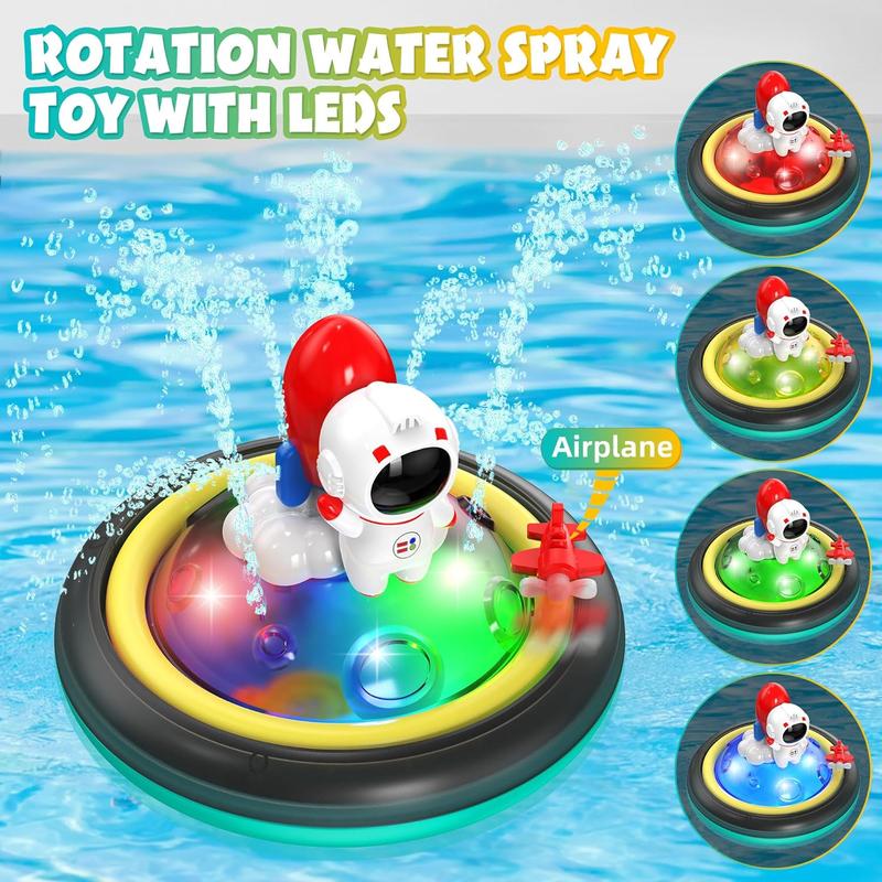 Baby Bath Toys for Toddlers, Spray Water Toy Rotation, Baby Light up Bath Toys, Automatic Induction Sprinkler Shower Toys with LED, Bathtub Pool Bath Toys Gift for 1 2 3 4 5 Year Old Boys Girls bath  toys 2