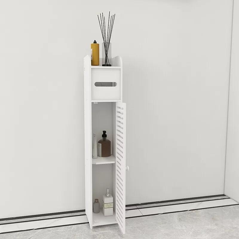 Product Introduction of Wooden Bathroom Shelf Cabinet Cupboards White Bedroom Storage Unit Free Standing 0