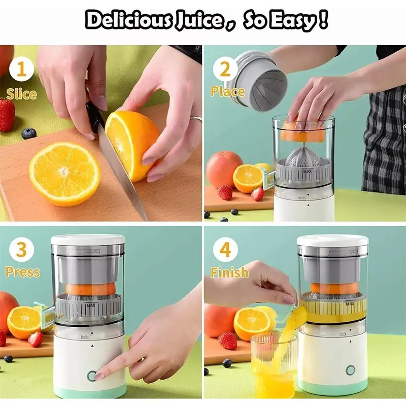 Electric Citrus Juicer Presser Squeezer Rechargeable - Extractor Juicer Machines with USB Portable Compact Juicer for Orange, Lemon, Limes 3
