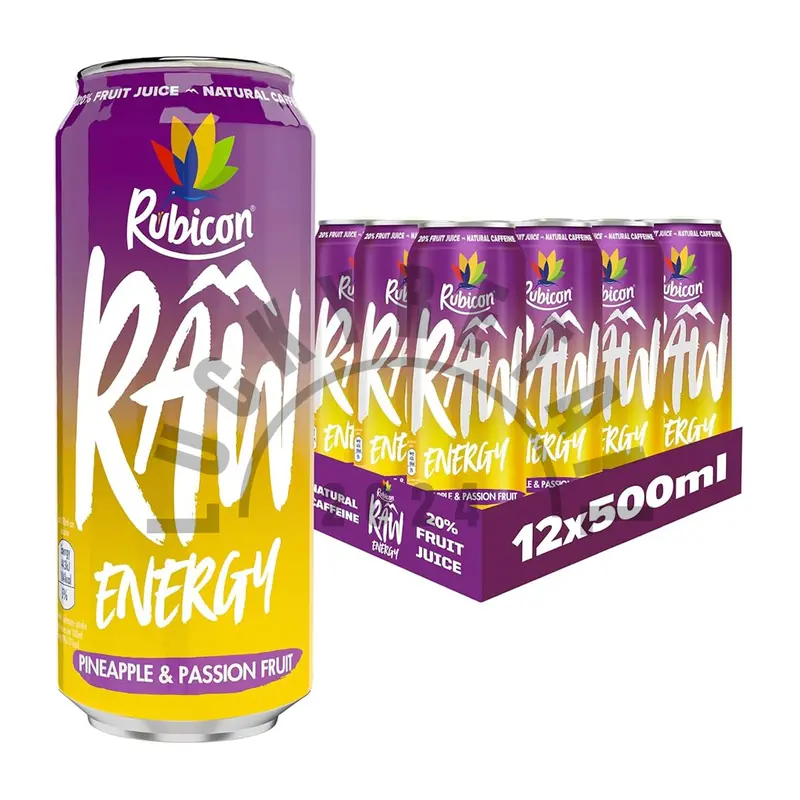 Rubicon Raw Energy Drink Sports Beverage 12 x 500ml Cans | Fruit Juice | Sports Beverage 4