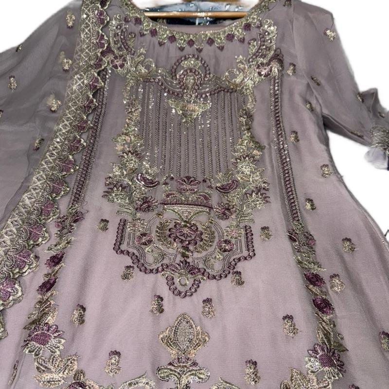 RAYA (EID) Fancy salwar kameez dress 3 piece Pakistani chiffon embroidered heavy stonework wedding edt embellished S-XL 4