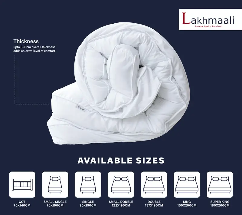 100% Microfiber Mattress Topper 10cm Deep Luxury Hotel-Quality Washable Non-Allergenic Super Absorbent Comfort at Home Super Soft & Plush Box Stitched Quilted Bed Topper with 4 Corner Strap Available in ALL UK Sizes 4