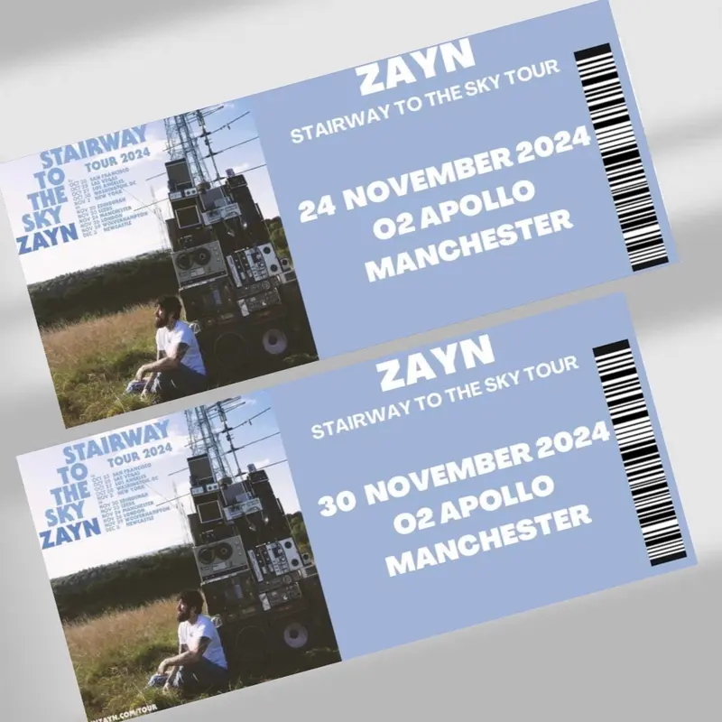 Zayn Stairway To The Sky tour inspired souvenir tickets 1
