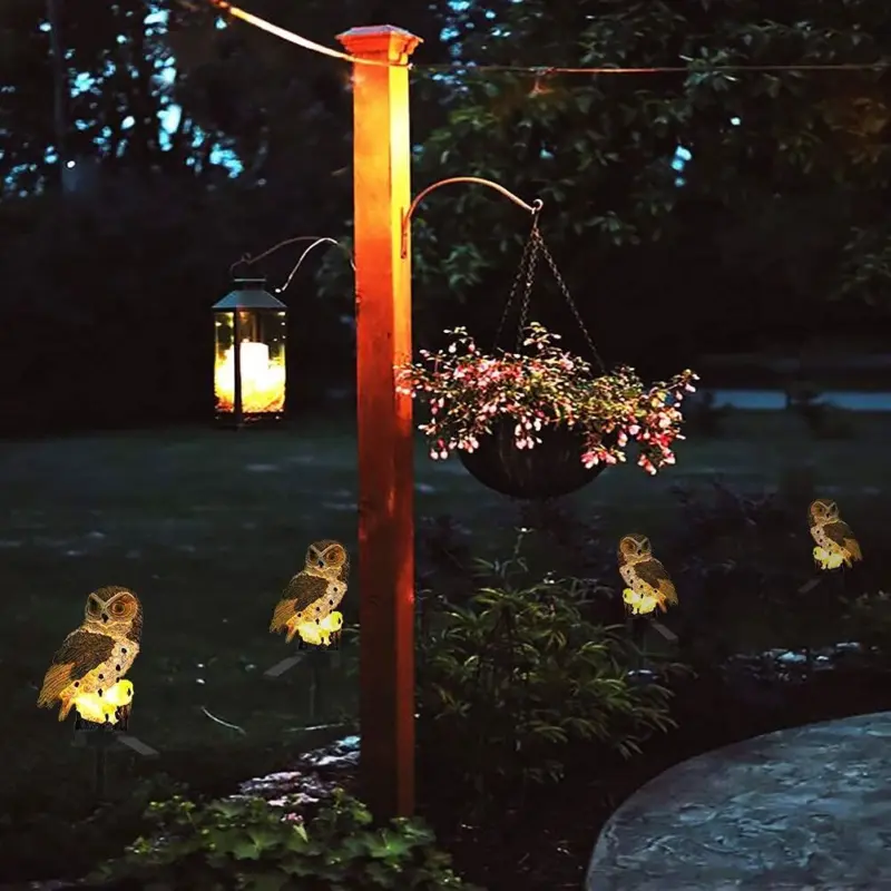 Owl Solar Powered LED Garden Lights Outdoor Ornament Lawn Light Lamp Waterproof 7
