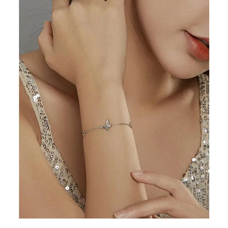 925 Sterling Silver Flying Butterfly Bracelet 2