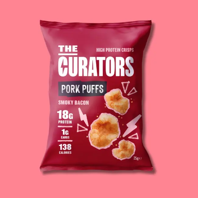 The Curators - Pork Puffs Keto Crisps - Smoky Bacon