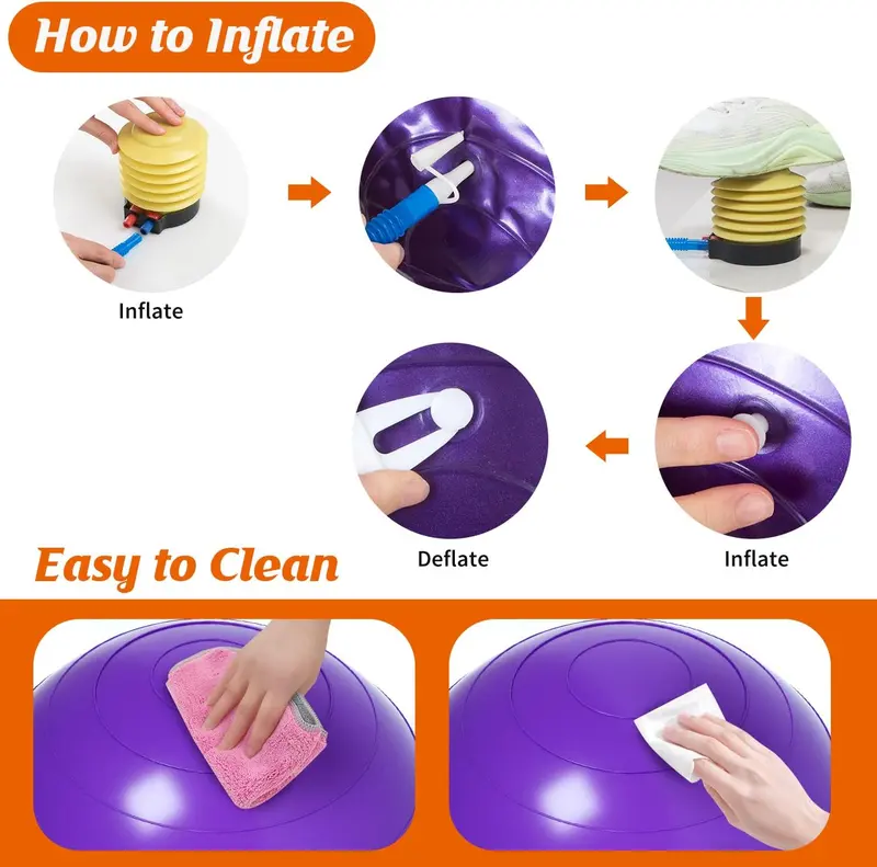 Gym Quality Peanut Ball for Kids Therapy, Anti-burst Exercise Ball with Pump, 90x45cm Yoga Ball for Pregnancy Birth Exercise, Physical Fitness 6