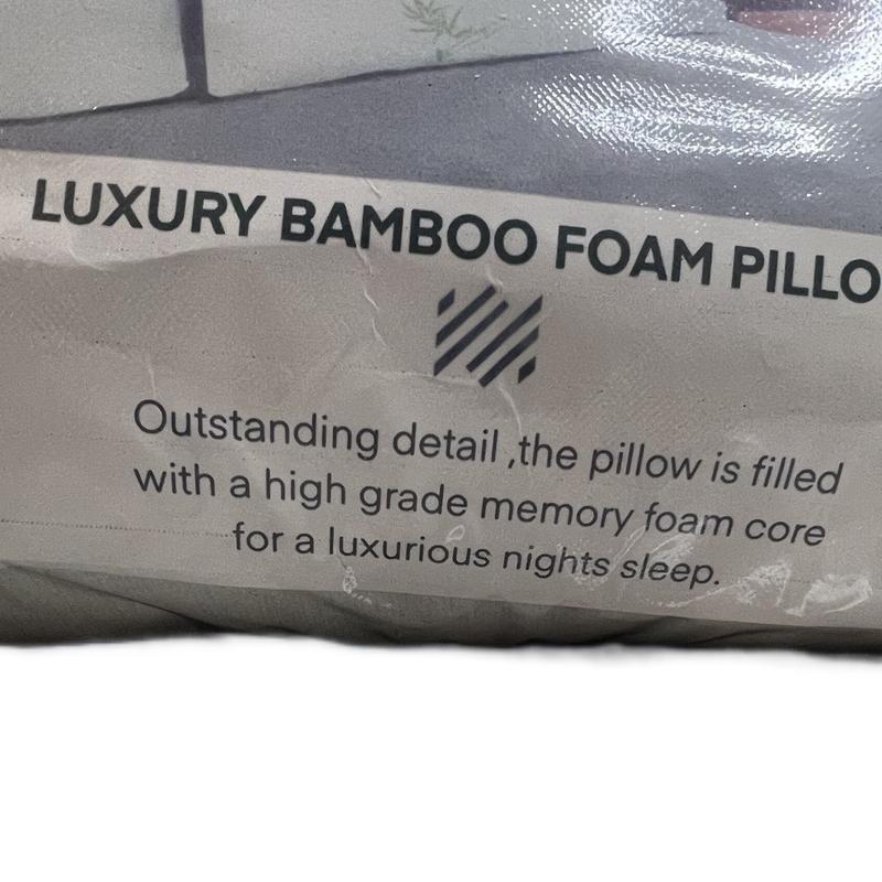 luxury bamboo foam pillow • White •  Soft • Back Support • Washable 3