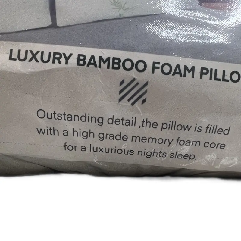 luxury bamboo foam pillow • White •  Soft • Back Support • Washable 3