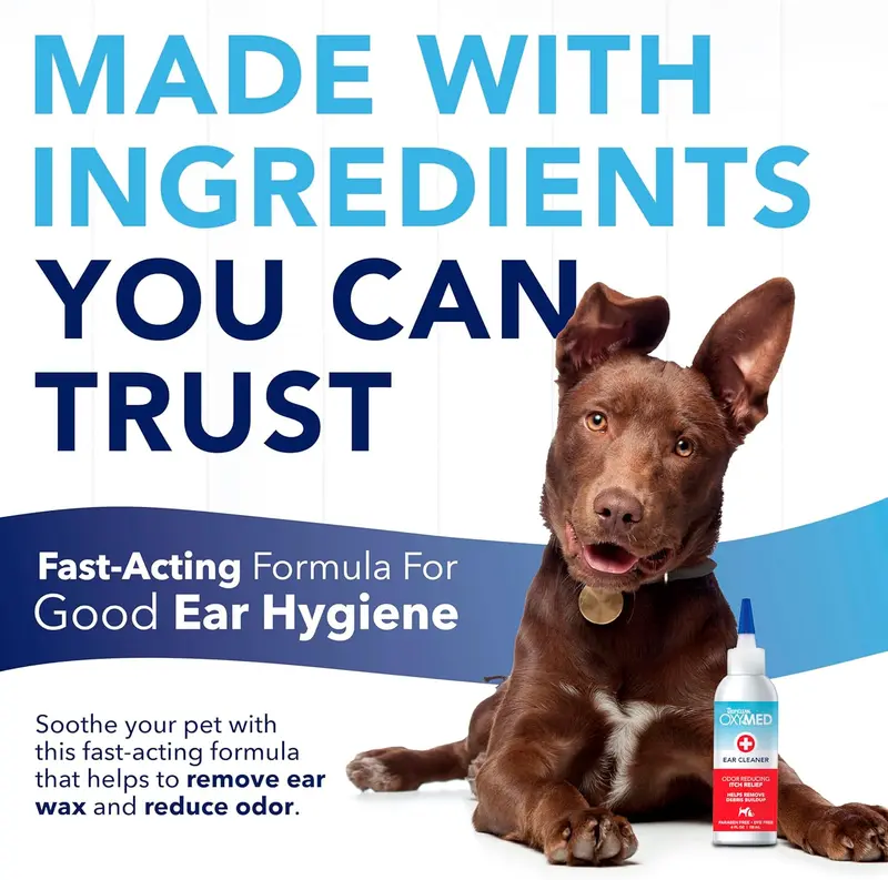 TropiClean OxyMed Medicated Dog Ear Cleaner for Pets - Ear Cleaning Solution & Treatment - Quickly Dissolves Wax, Reduces Odour, Promotes Healthy Ear Hygiene - Ear Cleaner, 118ml 3