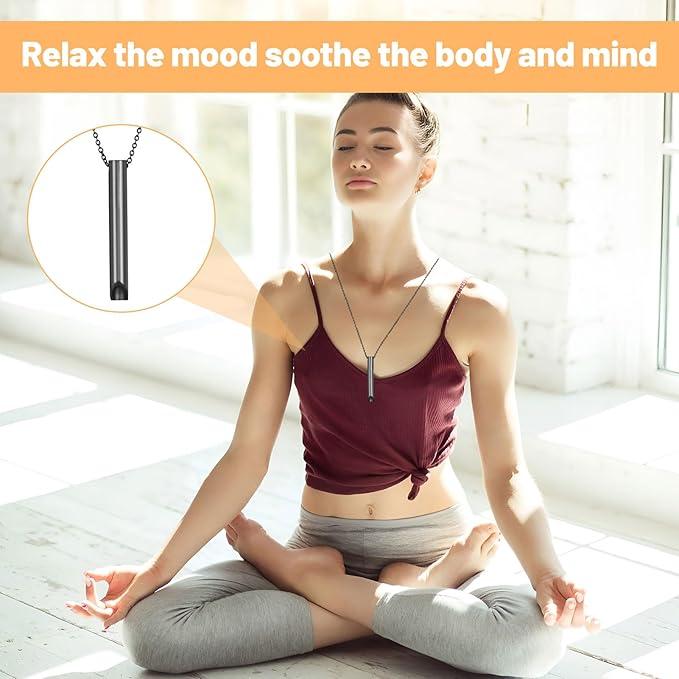 Mindfulness Breathing Necklace,3PCS Anxiety Relief Necklace,Stress Relief Necklaces,Anxiety Necklace Breathing Exercises Necklace Portable Deep Breathing for Men Women Meditation Anxiety Relief 4