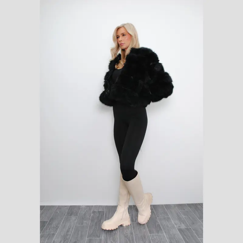 Cropped Faux Fur Jacket 2