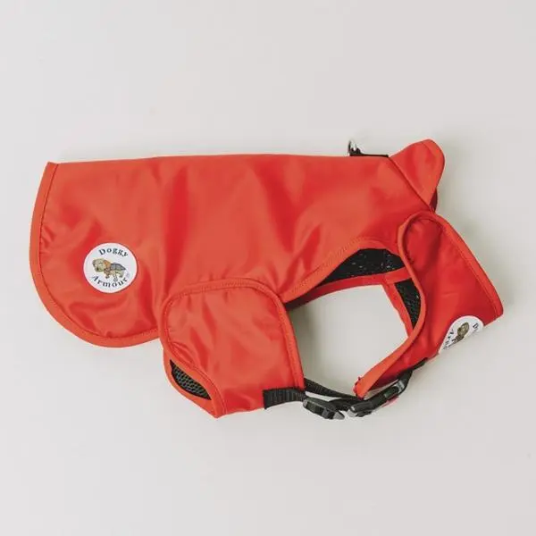 DoggyArmour Poppy Red Bite Resistant Dog Coats, XXS - XL, All Seasons Fabric