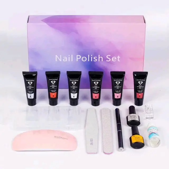 15pcs Gel Nail Polish UV Lamp Kit Poly Gel Nail Kit UV Builder Nail Gel Nail Art Nail Care Comfort Manicure French Color Brush Cutics 0