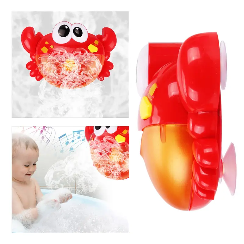 1 Piece Crab Shape Bubble Maker Toy with Suction Cup, Singing Bubble Blower Kids Toys Bubbling Bath Toys, Nursery Musical Crab for Baby Boys and Girls, Fun Shower Toys for Unisex Baby 1