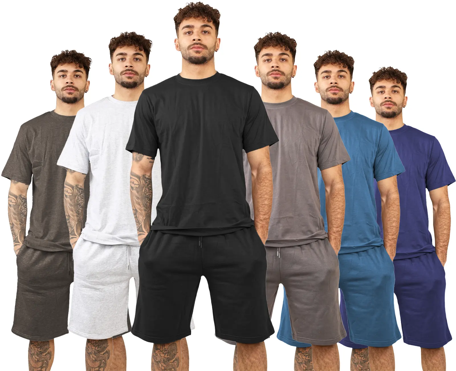 Men's Short Sleeve Pyjamas Set Casual Loungewear Tracksuit Shorts PJ Set