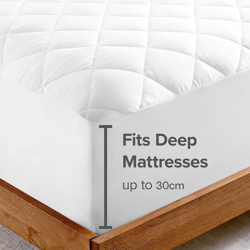EXTRA DEEP MATTRESS TOPPER LUXURY QUILTED MATRESS PROTECTOR FITTED BED COVER 4