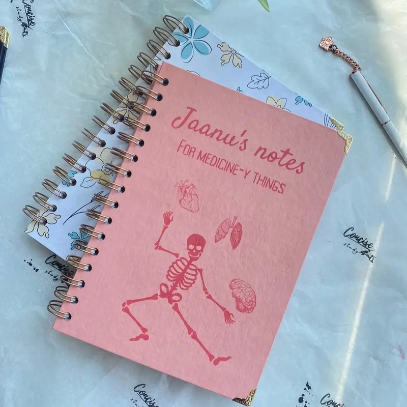Concise Study A5 Notebook for Medicine-y Things / Medical Student Custom 160 Pages Wiro Bound Notebook for Revision Notes and Disease Profiles 3