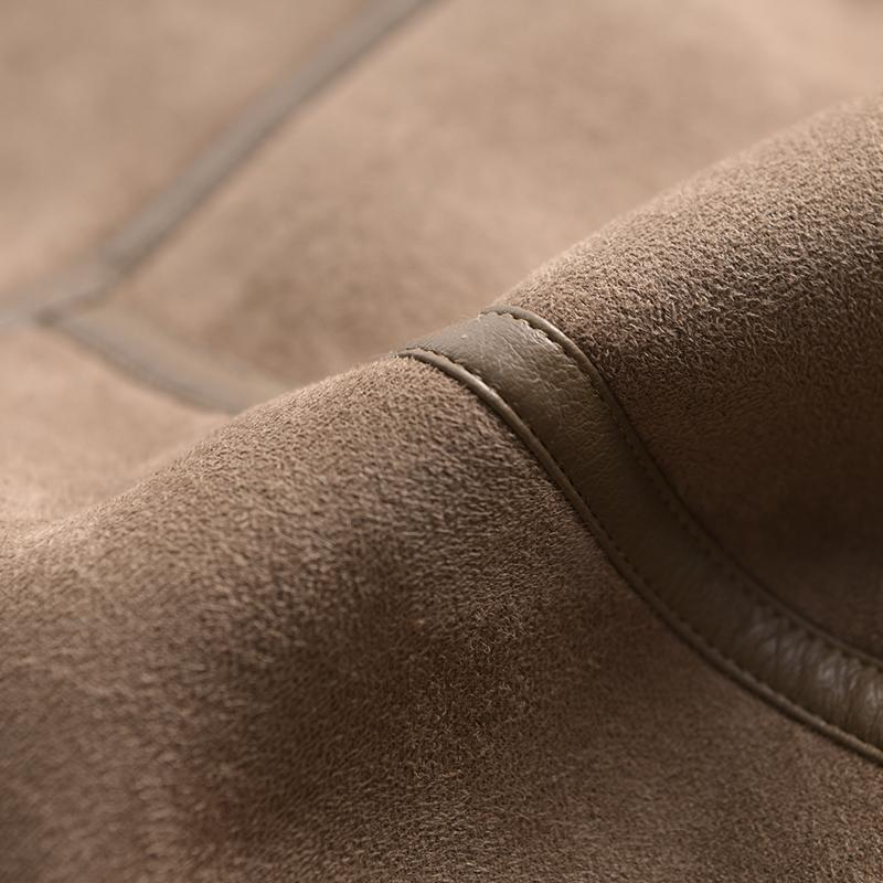 Product Introduction of 2024 Winter Women Thick Warm Suede Lamb Jacket Short Motorcycle Brown Coats Faux Shearling Sheepskin Leather Jackets Outwear 38