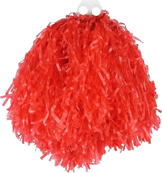 Red Jumbo Cheerleader Pom Poms - Pair of 2