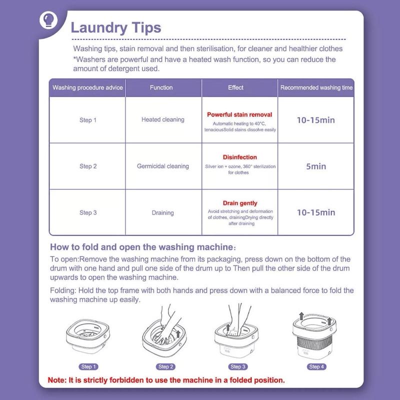 Folding Washing Machine Bucket for Home and Travel 4