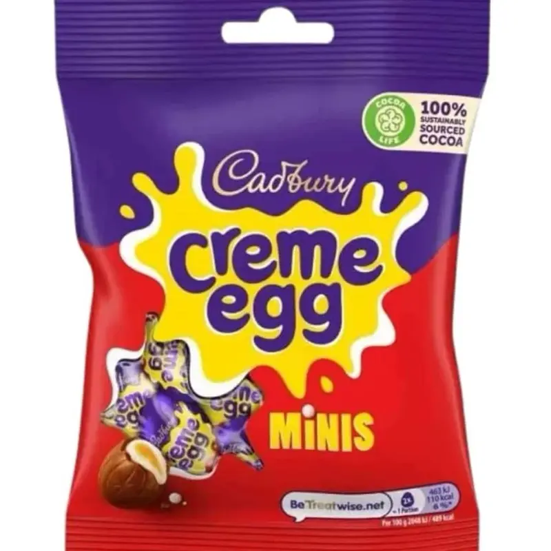 Cadburry Creme Egg Minis Bag 78g with Soft Fondant Chocolate Mini Eggs - Snack and Dessert Bonbon bundle m